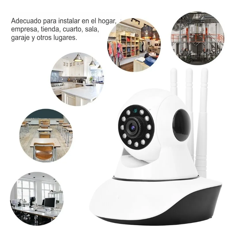 Cámara de Seguridad IP WiFi de 3 Antenas HD – Vigilancia Inteligente para Hogar y Negocio