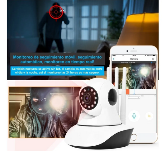 Cámara de Seguridad IP WiFi de 3 Antenas HD – Vigilancia Inteligente para Hogar y Negocio