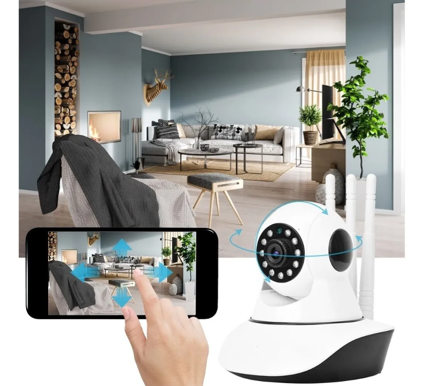 Cámara de Seguridad IP WiFi de 3 Antenas HD – Vigilancia Inteligente para Hogar y Negocio